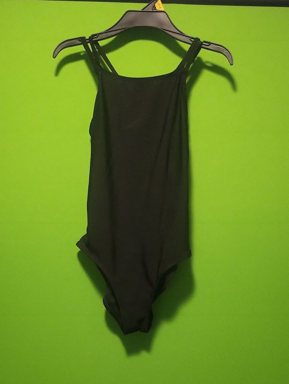Black One-Piece Swimsuit with Double Straps